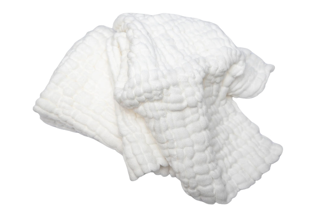 Fibre For Good Organic Cotton Muslin Burp Cloth (2-Pack) - White
