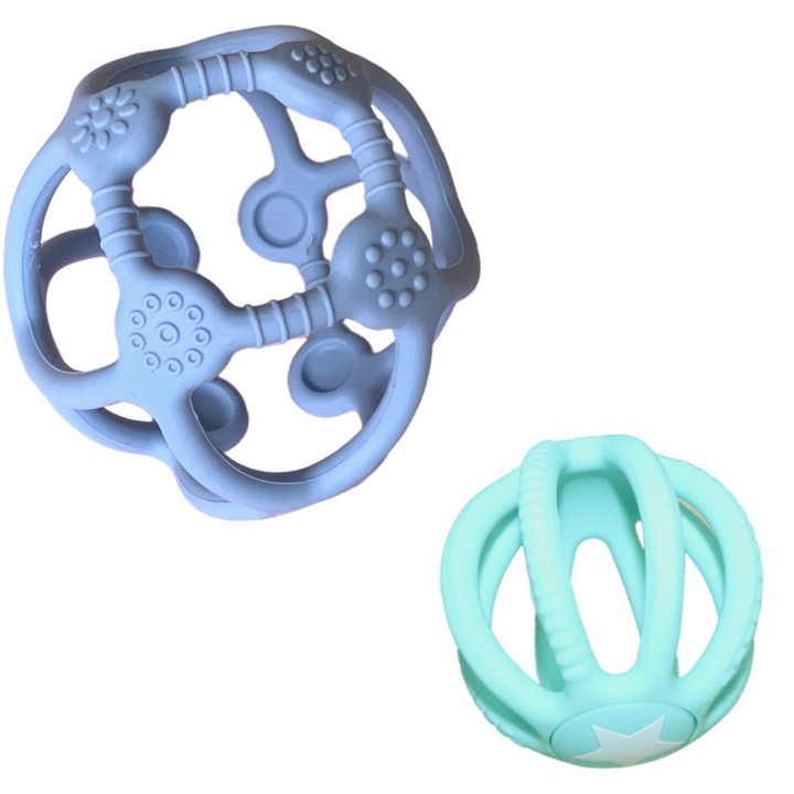 Jellystone Designs 2 PACK SENSORY BALL & FIDGET BALL Soft Blue and soft mint
