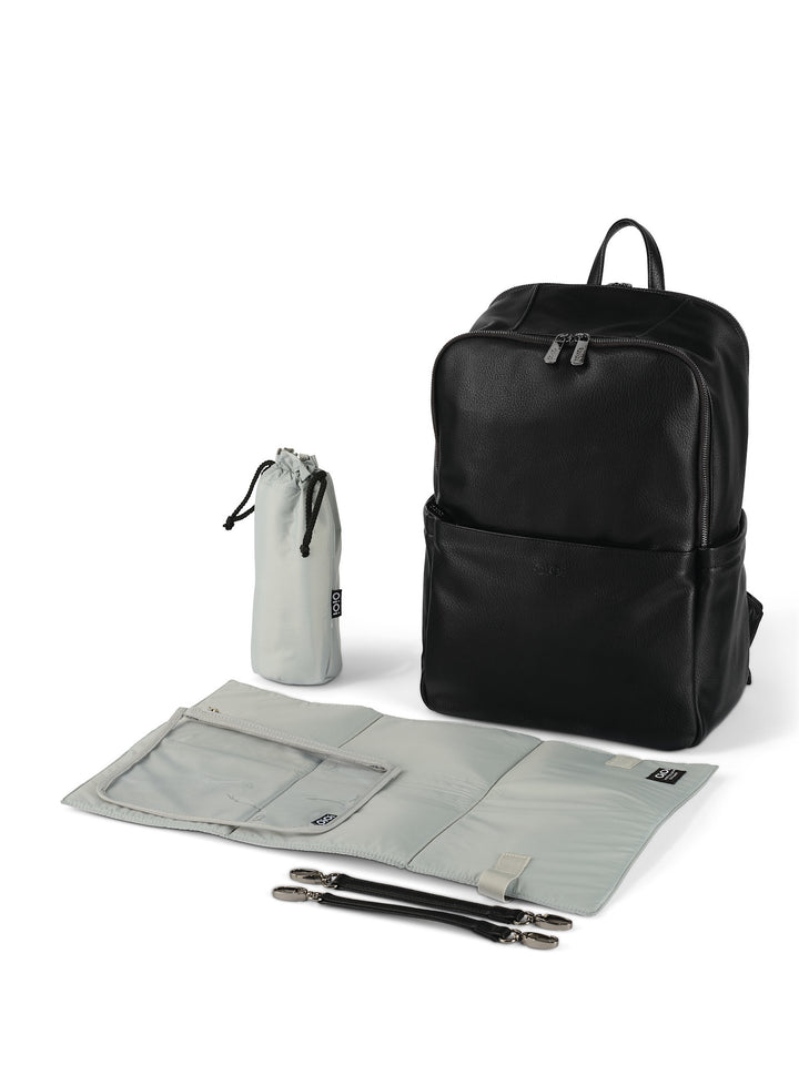 OiOi Multitasker Nappy Backpack - Black Vegan Leather