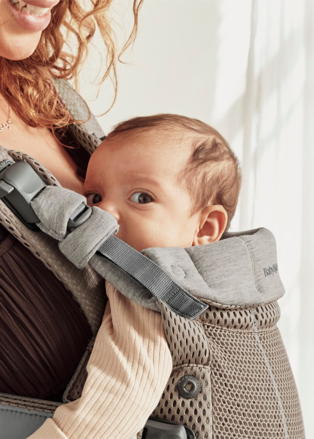 BabyBjorn Baby Carrier Harmony - 3D Mesh, Grey Beige