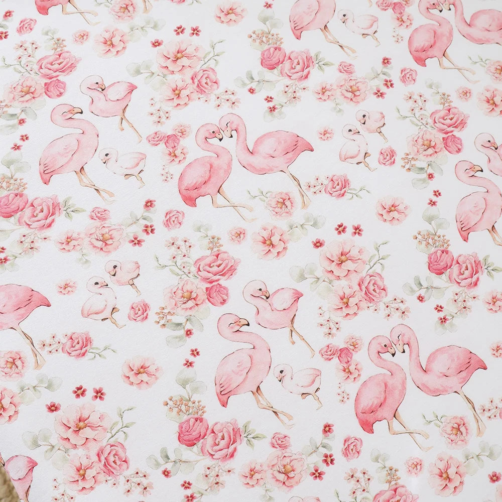 Snuggle Hunny Organic Fitted Cot Sheet - Flamingos