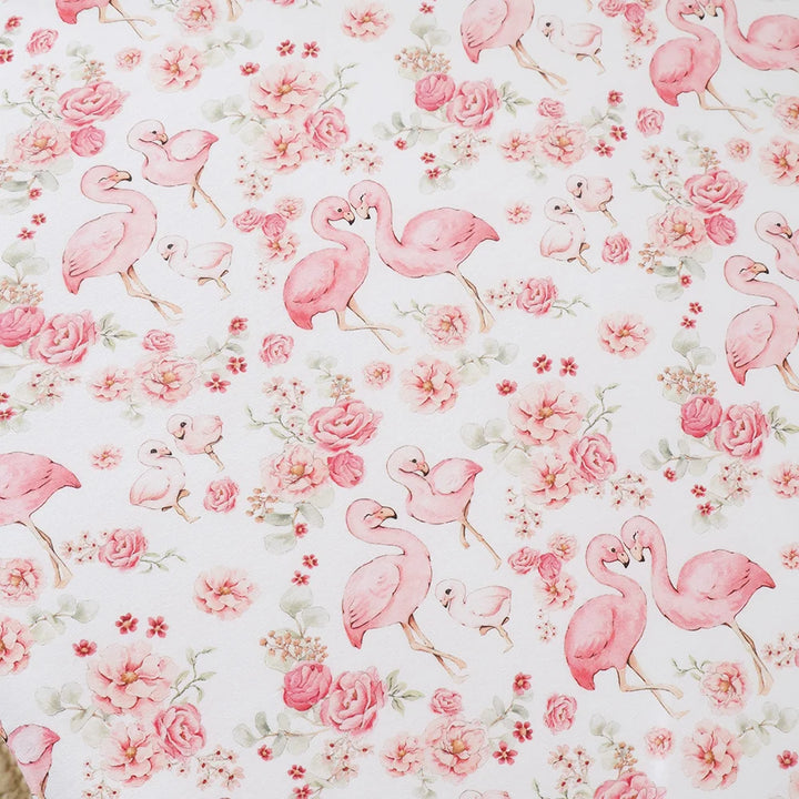 Snuggle Hunny Organic Fitted Cot Sheet - Flamingos
