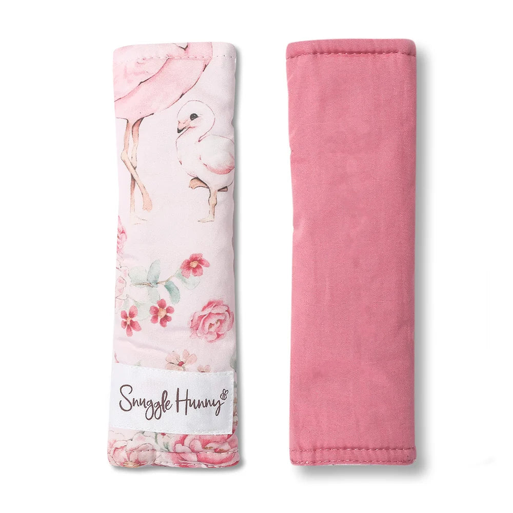 Snuggle Hunny Universal Reversible Pram Strap Covers - Flamingos