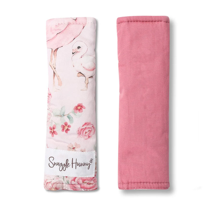 Snuggle Hunny Universal Reversible Pram Strap Covers - Flamingos
