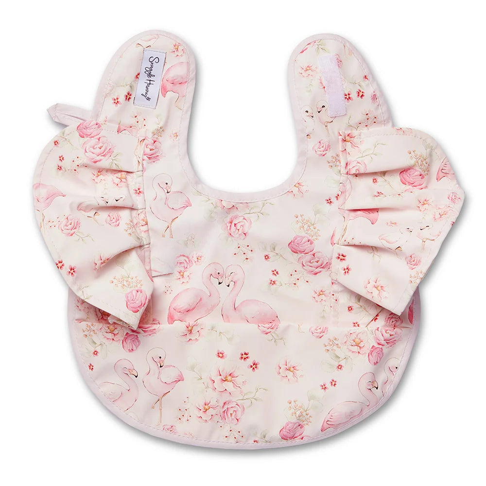 Snuggle Bib Waterproof - Flamingos Frill
