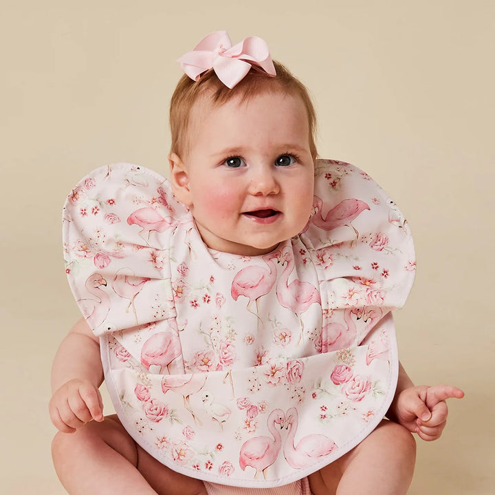 Snuggle Bib Waterproof - Flamingos Frill