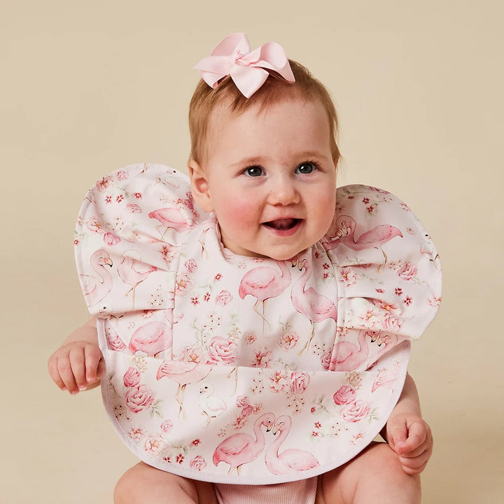 Snuggle Bib Waterproof - Flamingos Frill