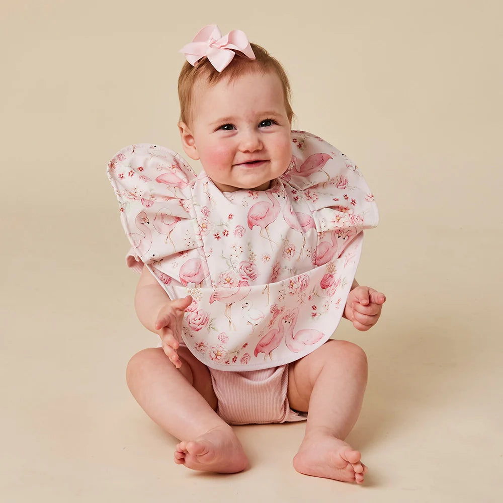 Snuggle Bib Waterproof - Flamingos Frill