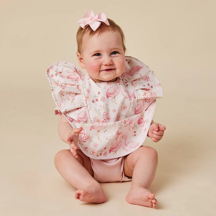 Snuggle Bib Waterproof - Flamingos Frill