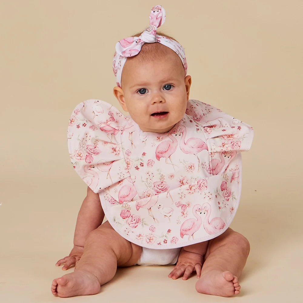 Snuggle Bib Waterproof - Flamingos Frill
