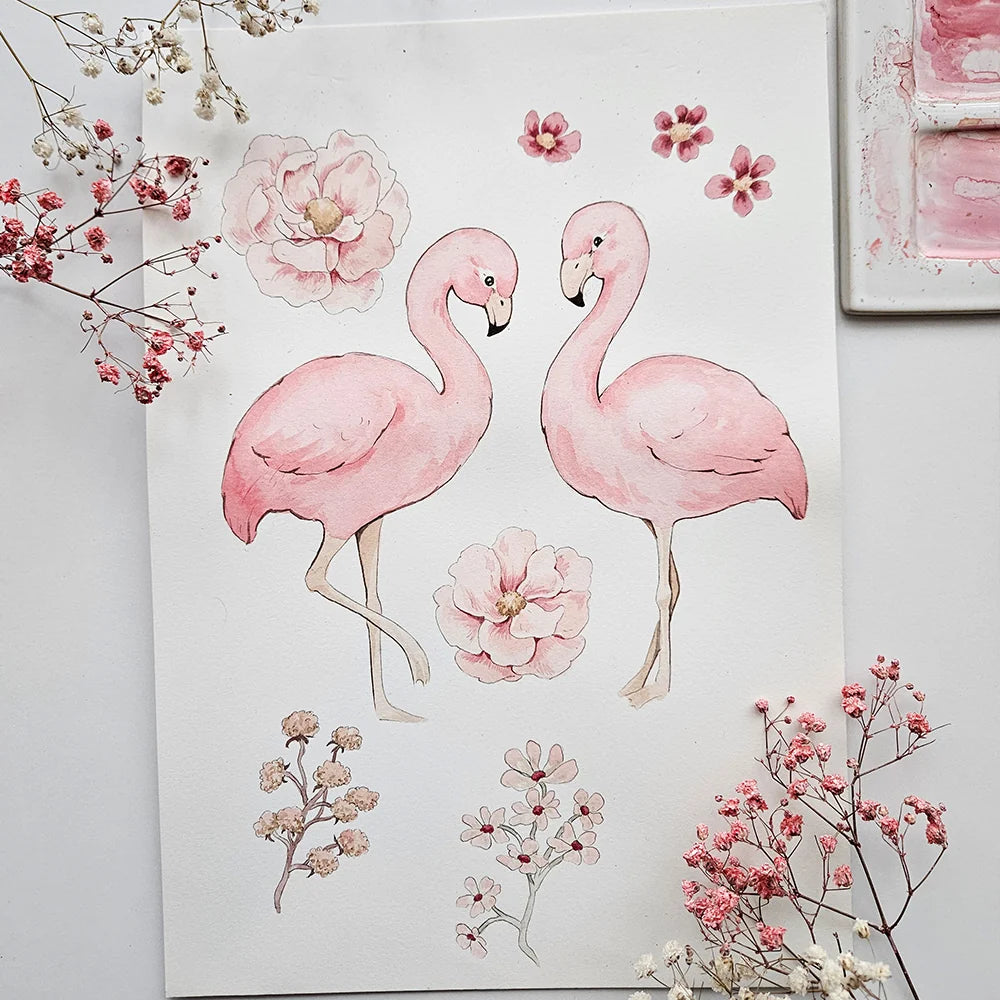 Organic Bassinet Sheet / Change Pad Cover - Flamingos