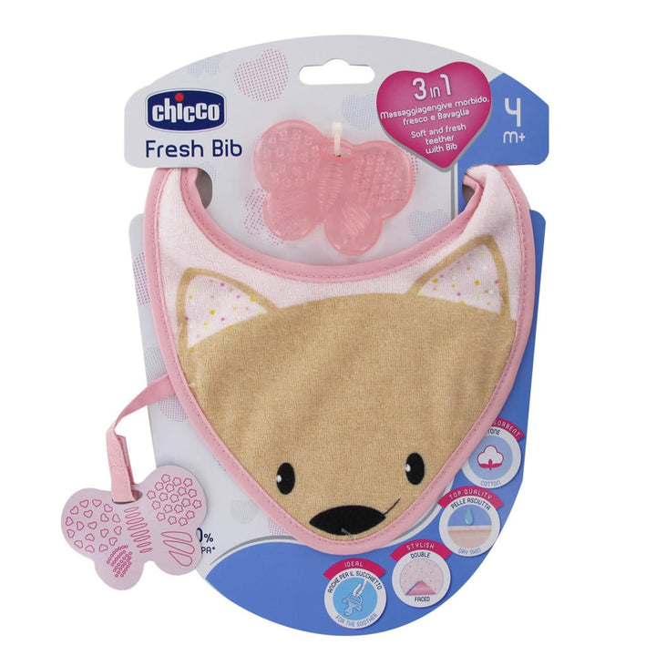 Chicco Fresh Teether Bib Pink