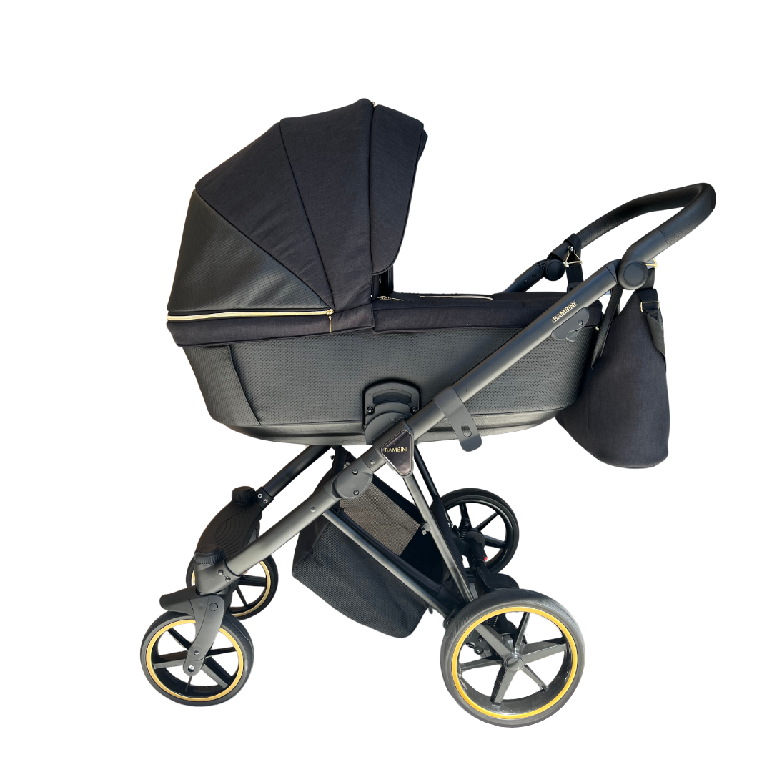 Bambini GENEVA Modern Pram - Black/Gold