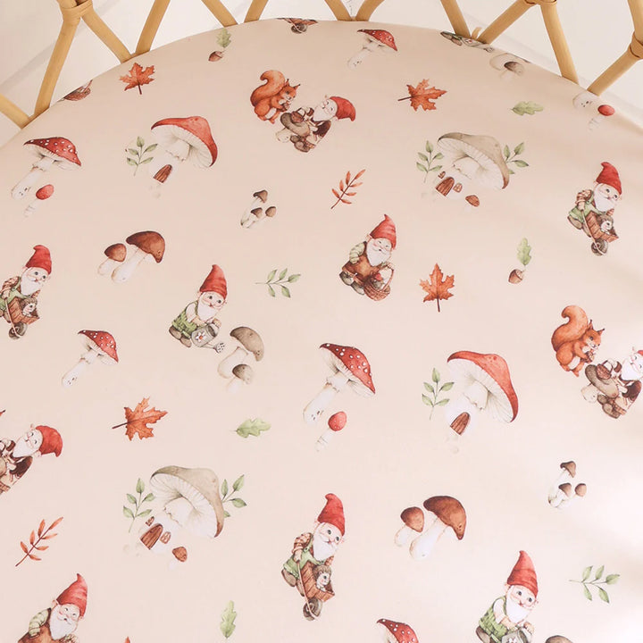Organic Bassinet Sheet / Change Pad Cover - Gnomes