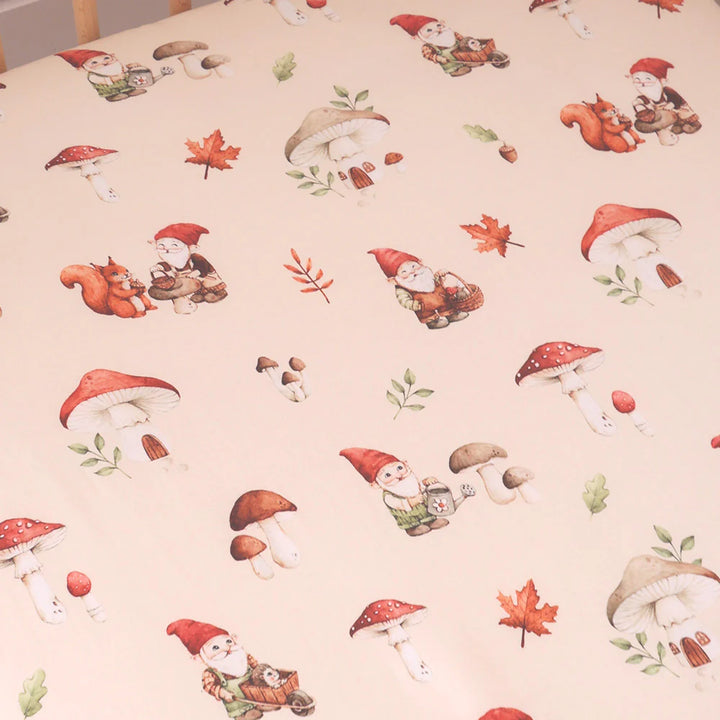 Organic Fitted Cot Sheet - Gnomes