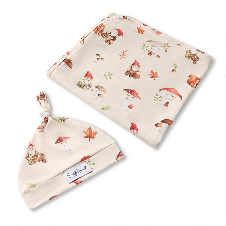 Baby Jersey Wrap & Beanie Set - Gnomes
