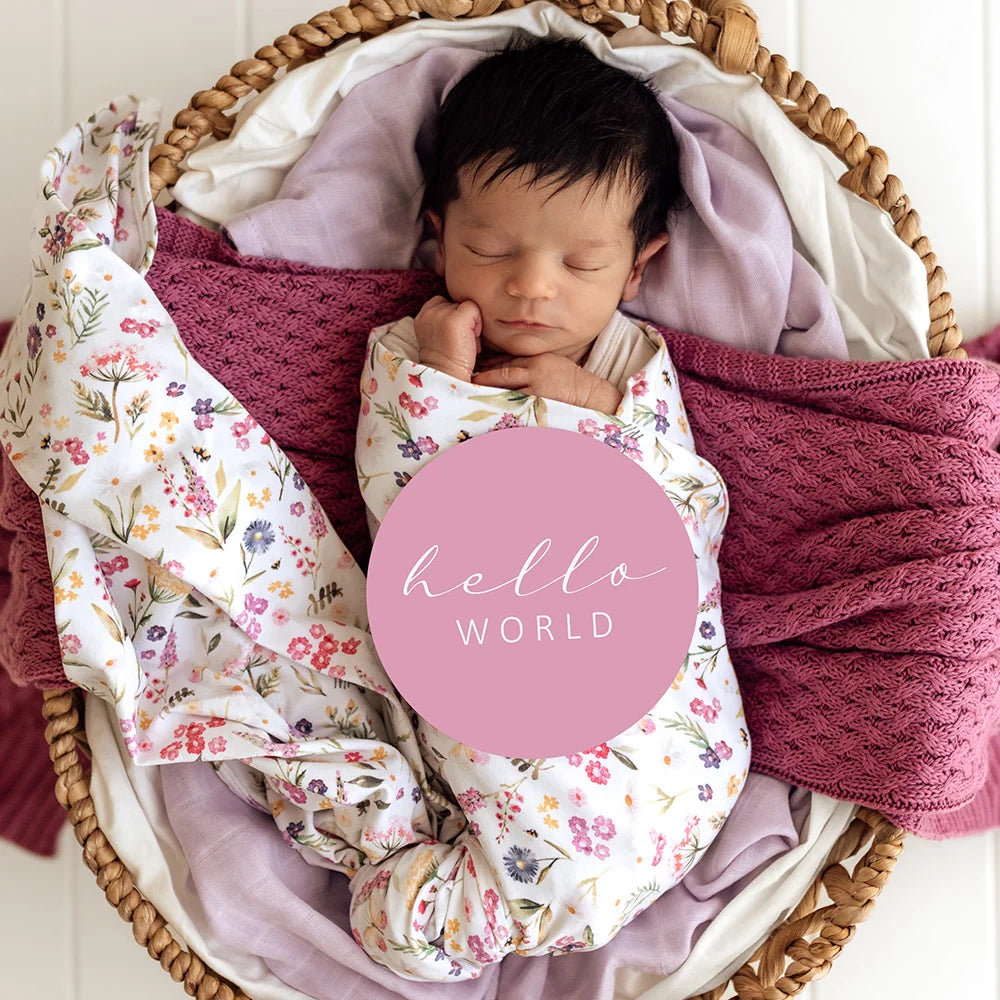 Snuggle Hunny Organic Jersey Wrap & Topknot Set - Gracie