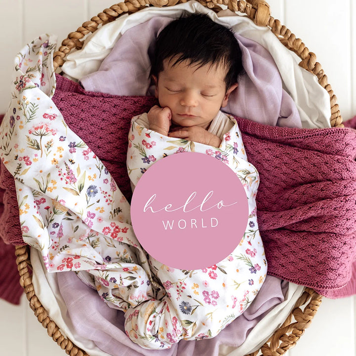 Snuggle Hunny Organic Jersey Wrap & Topknot Set - Gracie