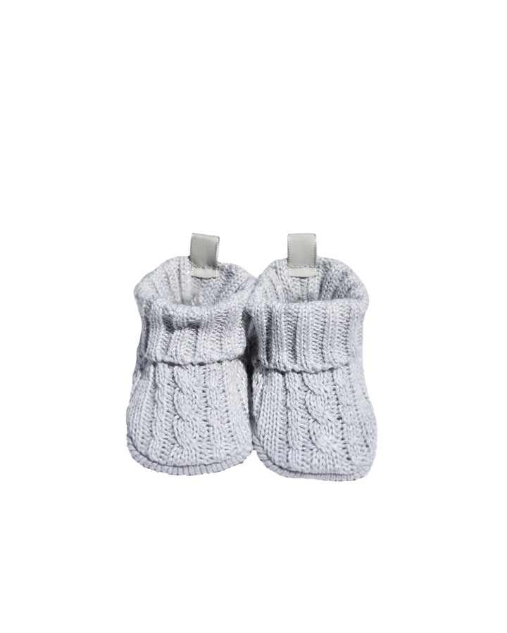 Playette Cable Knitted Booties - Grey  0-6M(1302625)