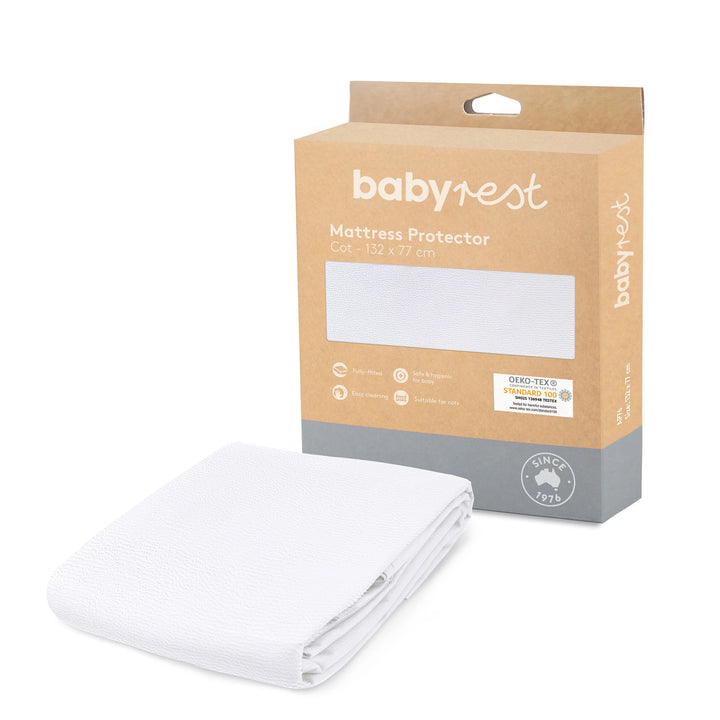 BabyRest Waterproof Mattress Protector Large Cot 132*77cm