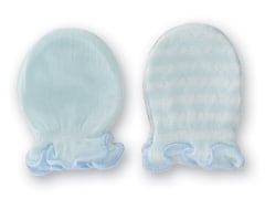 Playette 2 pack  Newborn Bamboo Mittens Blue/Blue Stripes(1312219)