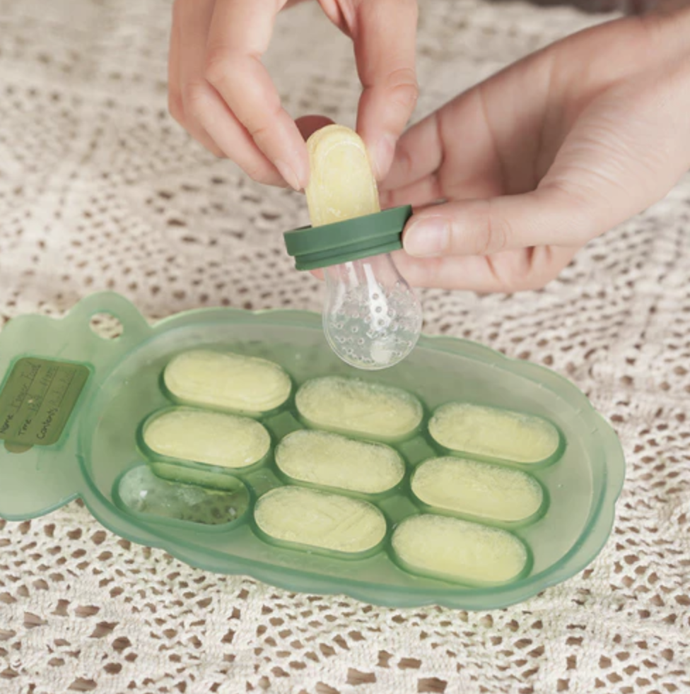 Haakaa Flower Fresh Food Feeder & Cover Set-Oat