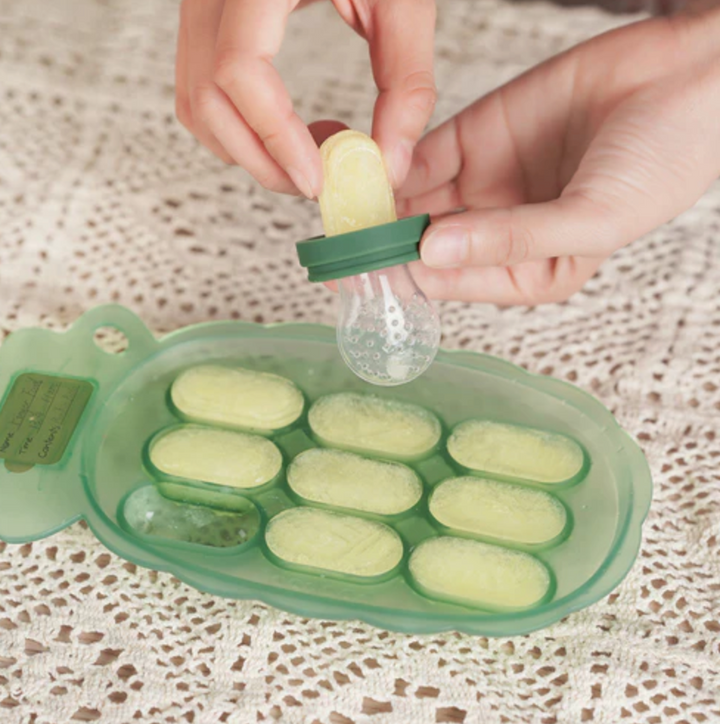 Haakaa Flower Fresh Food Feeder & Cover Set-Oat