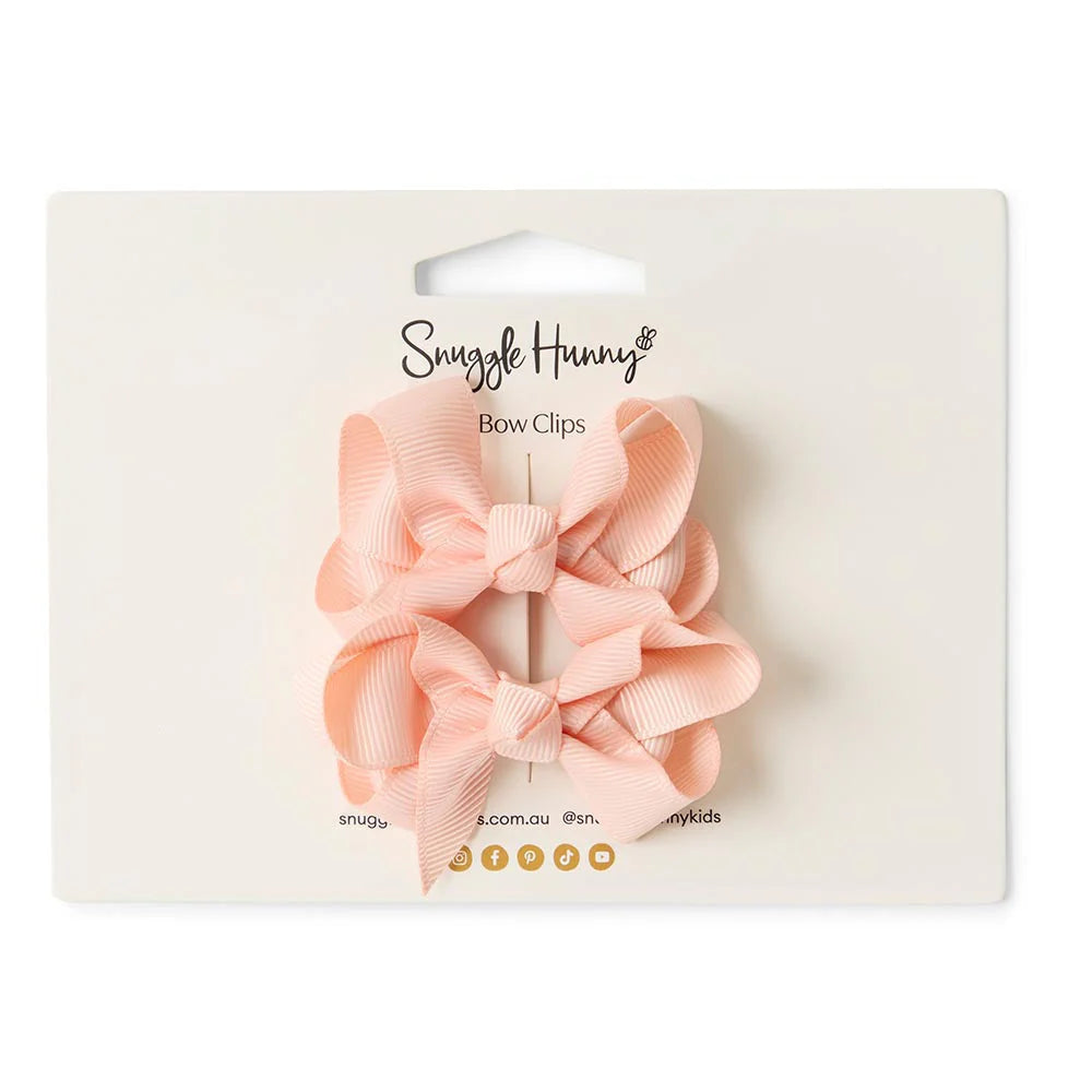 Snuggle Hunny Piggy Tail Hair Clips Pair - Peach