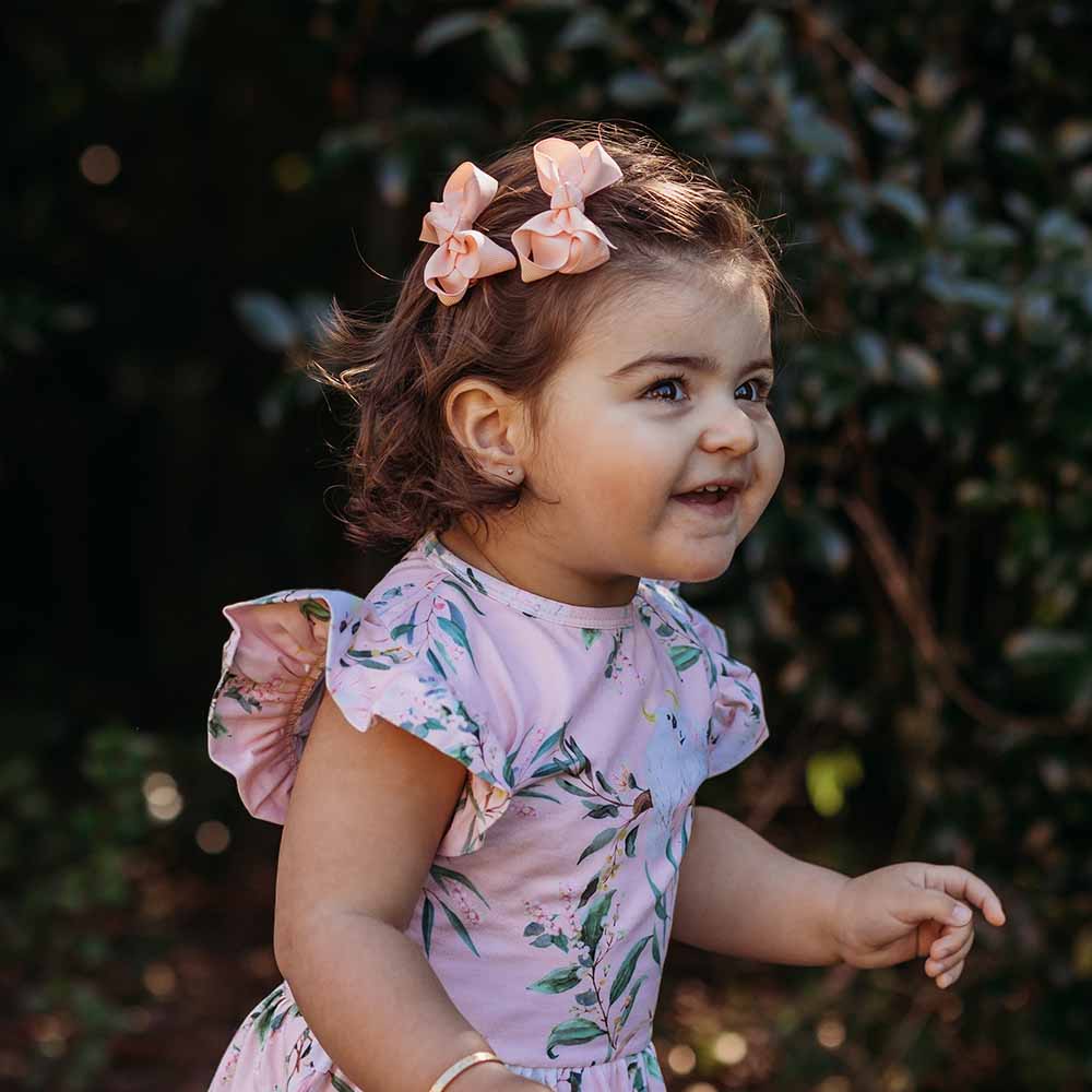 Snuggle Hunny Piggy Tail Hair Clips Pair - Peach