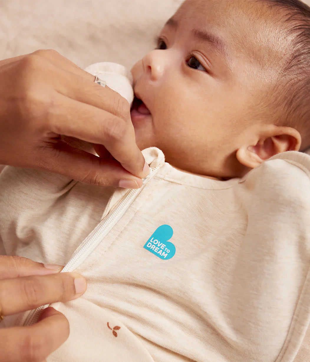 Swaddle Up 1.5Tog Cotton Fleece - Oatmeal Twigs