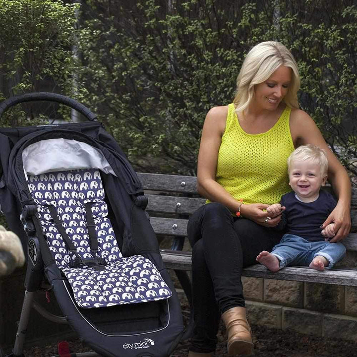 Outlookbaby Pram Liner  Navy Elephants