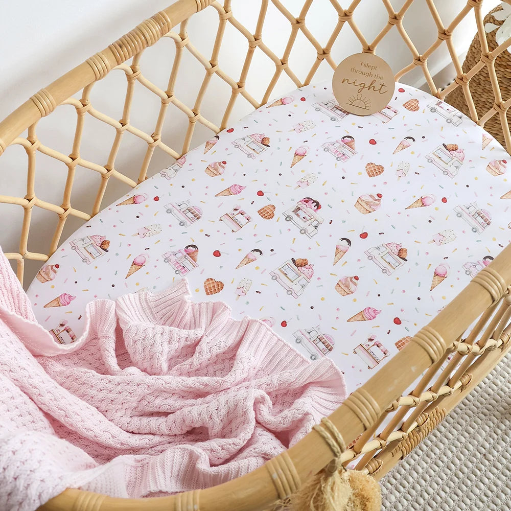 Snuggle Hunny Organic Bassinet Sheet / Change Pad Cover - Ice Creams