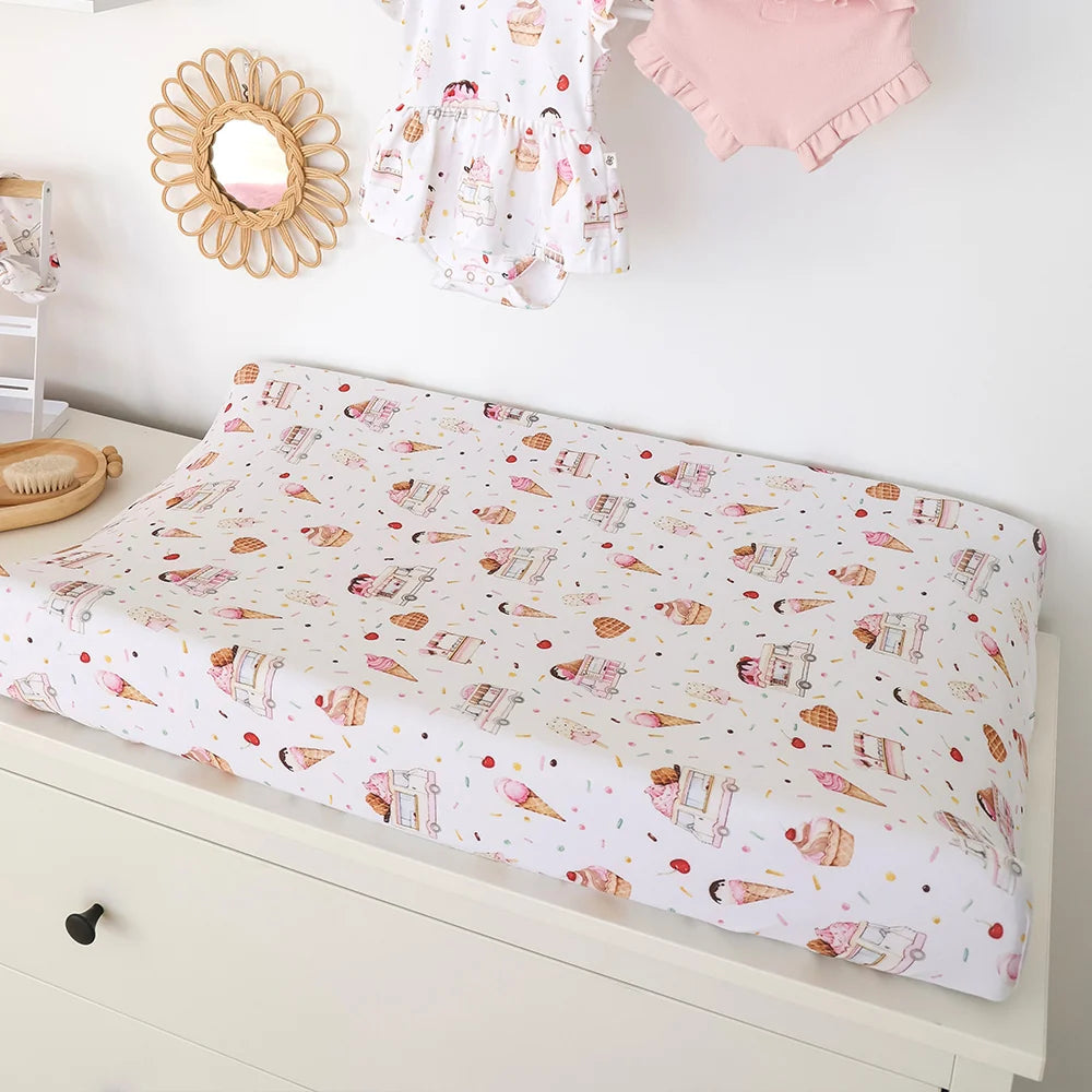 Snuggle Hunny Organic Bassinet Sheet / Change Pad Cover - Ice Creams