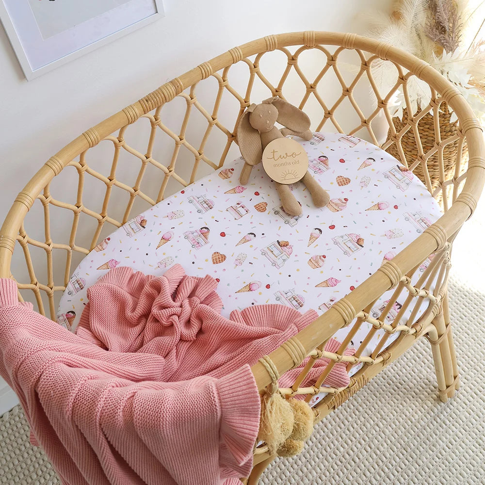 Snuggle Hunny Organic Bassinet Sheet / Change Pad Cover - Ice Creams