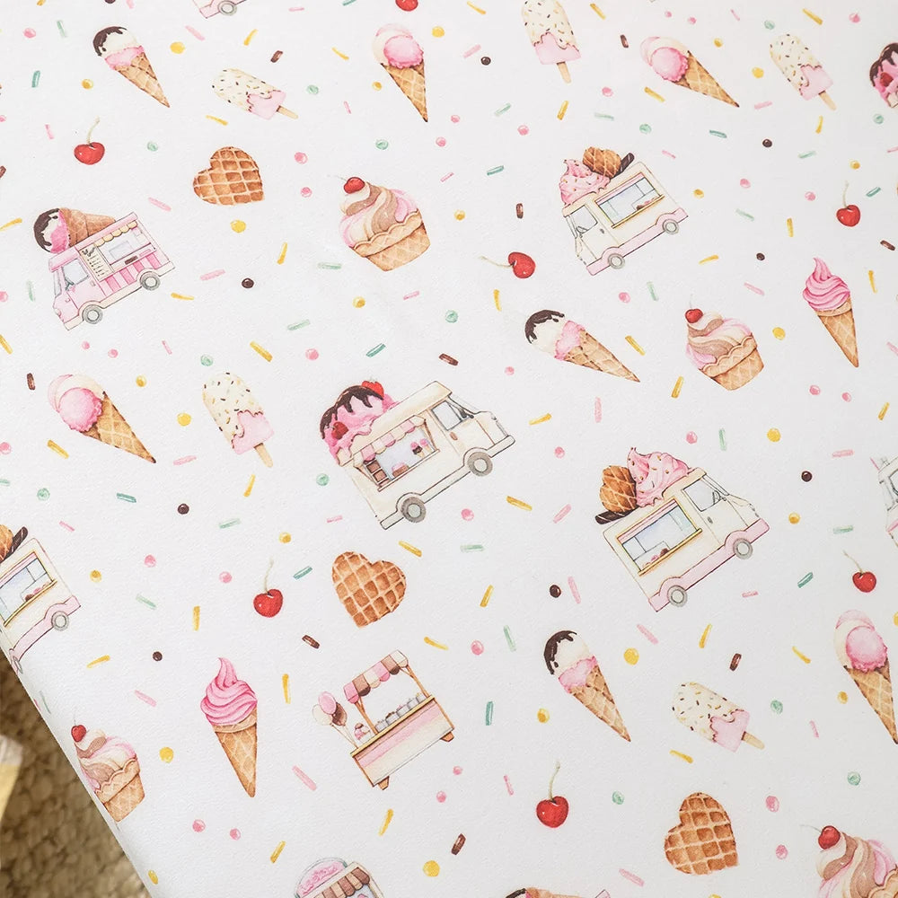 Snuggle Hunny Organic Fitted Cot Sheet - Ice Creams