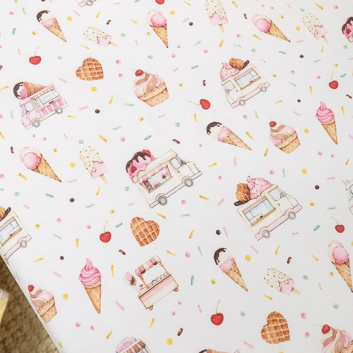 Snuggle Hunny Organic Fitted Cot Sheet - Ice Creams