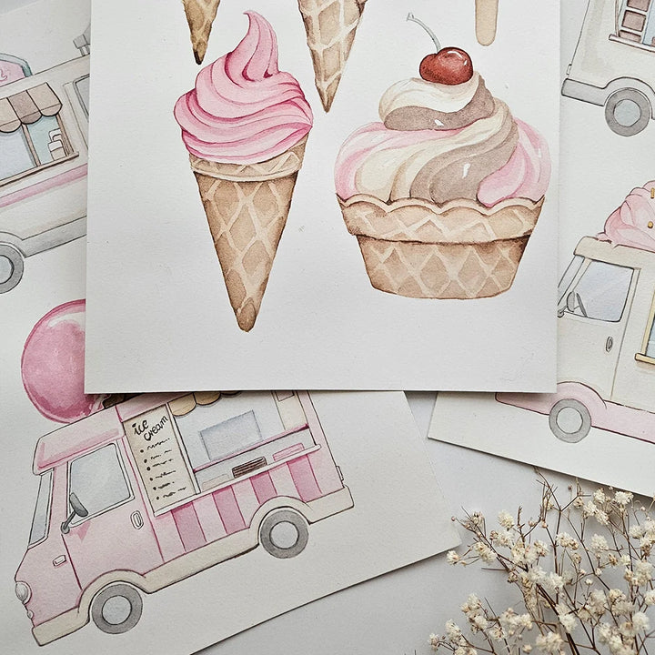Snuggle Hunny Organic Jersey Wrap & Topknot Set - Ice Creams