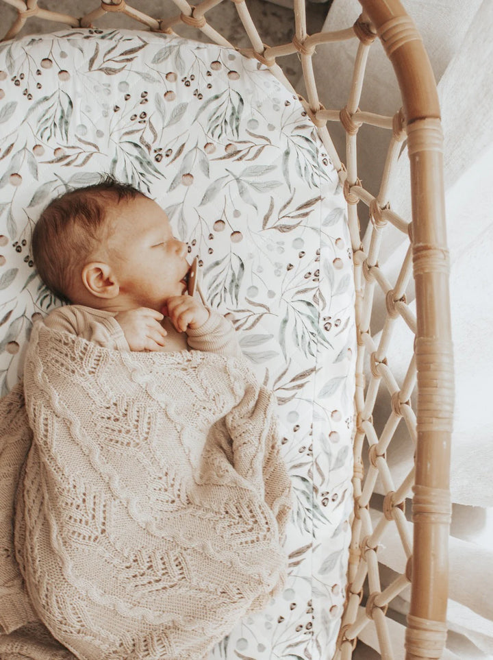 Bambella Designs Waterproof Bassinet Sheet/Change Mat Cover | Botanical