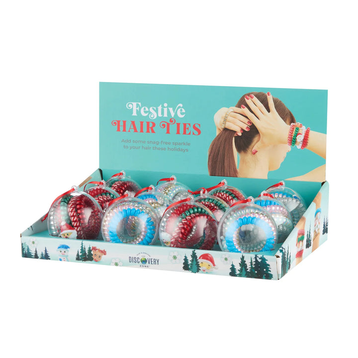 Discovery Zone Festive Spiral Hair Ties - Assorted