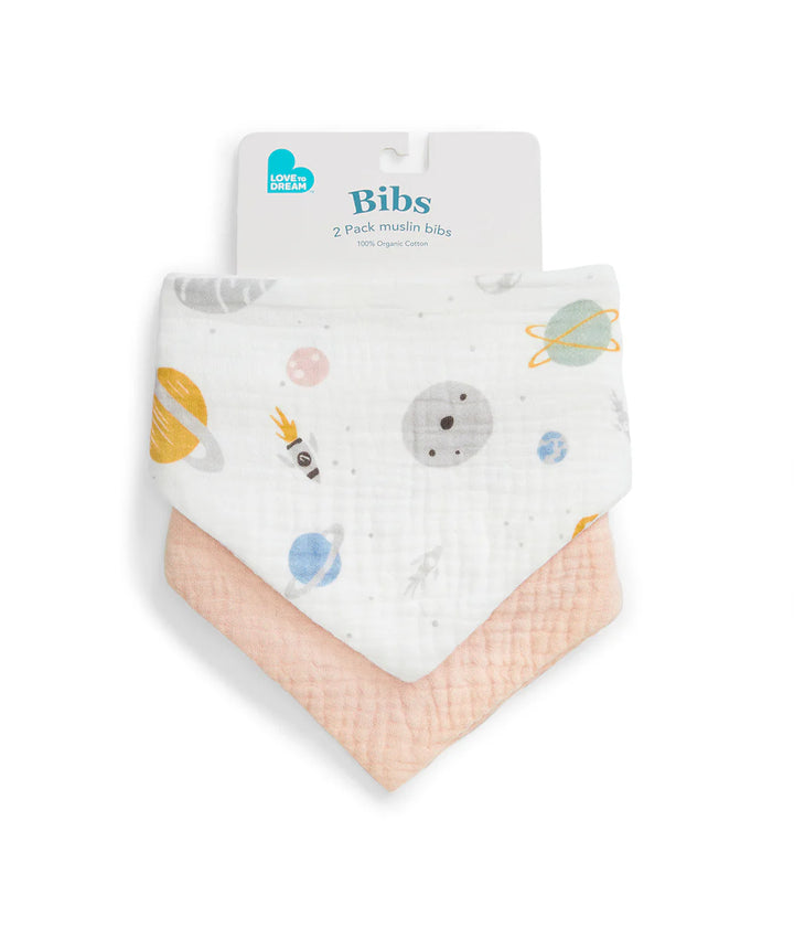 Love to Dream Bib 2 Pack - Blush  Rocket