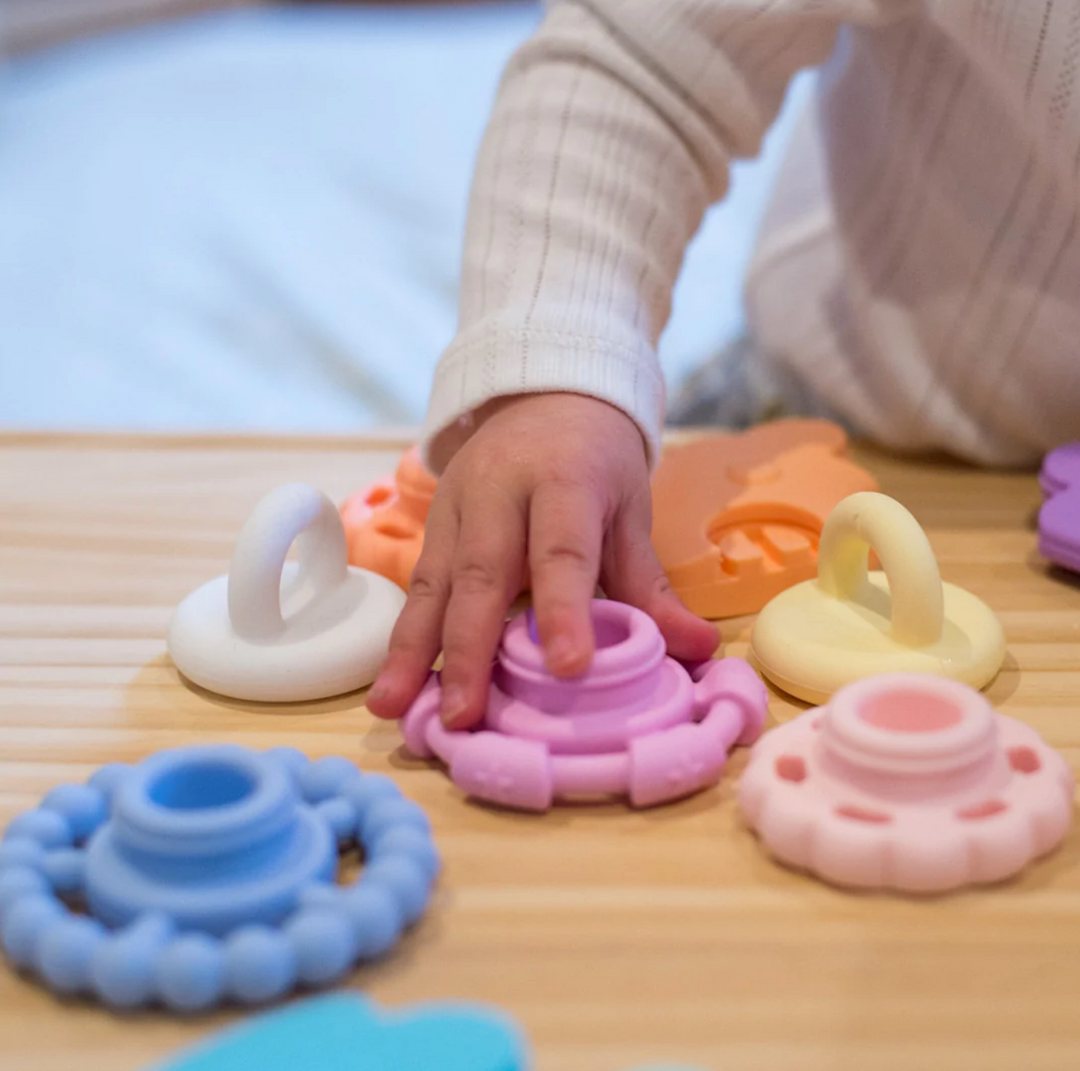 Jellystone Designs RAINBOW STACKER TEETHER & TOY Dusty
