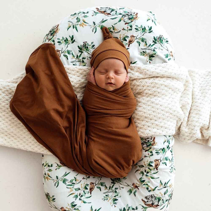 Baby Jersey Wrap & Beanie Se - Bronze