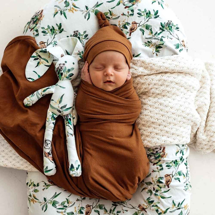 Baby Jersey Wrap & Beanie Se - Bronze
