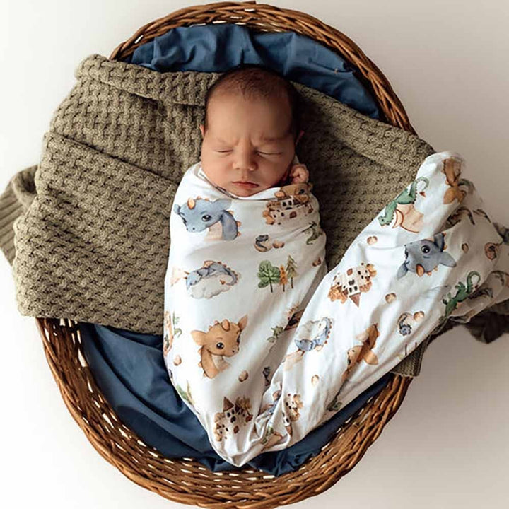 Organic Jersey Wrap & Beanie Set-Dragon