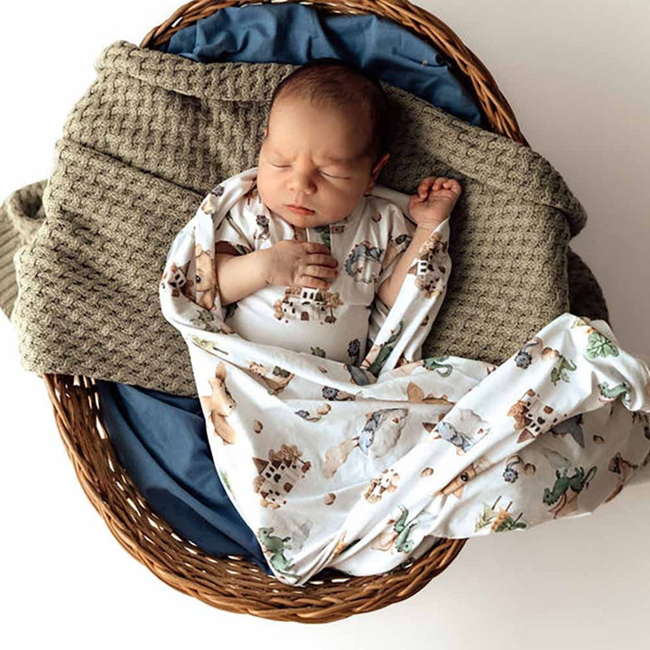 Organic Jersey Wrap & Beanie Set-Dragon