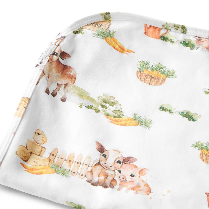 Organic Jersey Wrap & Beanie Set Farm