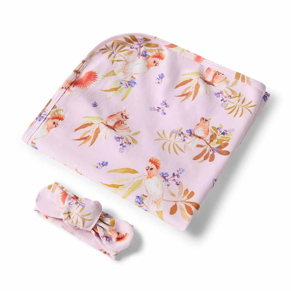 Baby Jersey Wrap & Topknot Set Major Mitchell