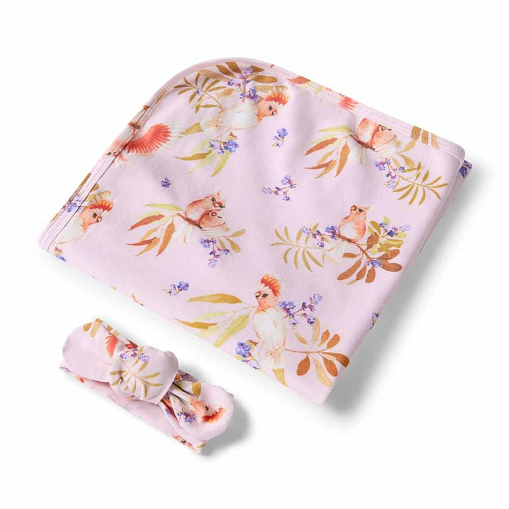 Baby Jersey Wrap & Topknot Set Major Mitchell