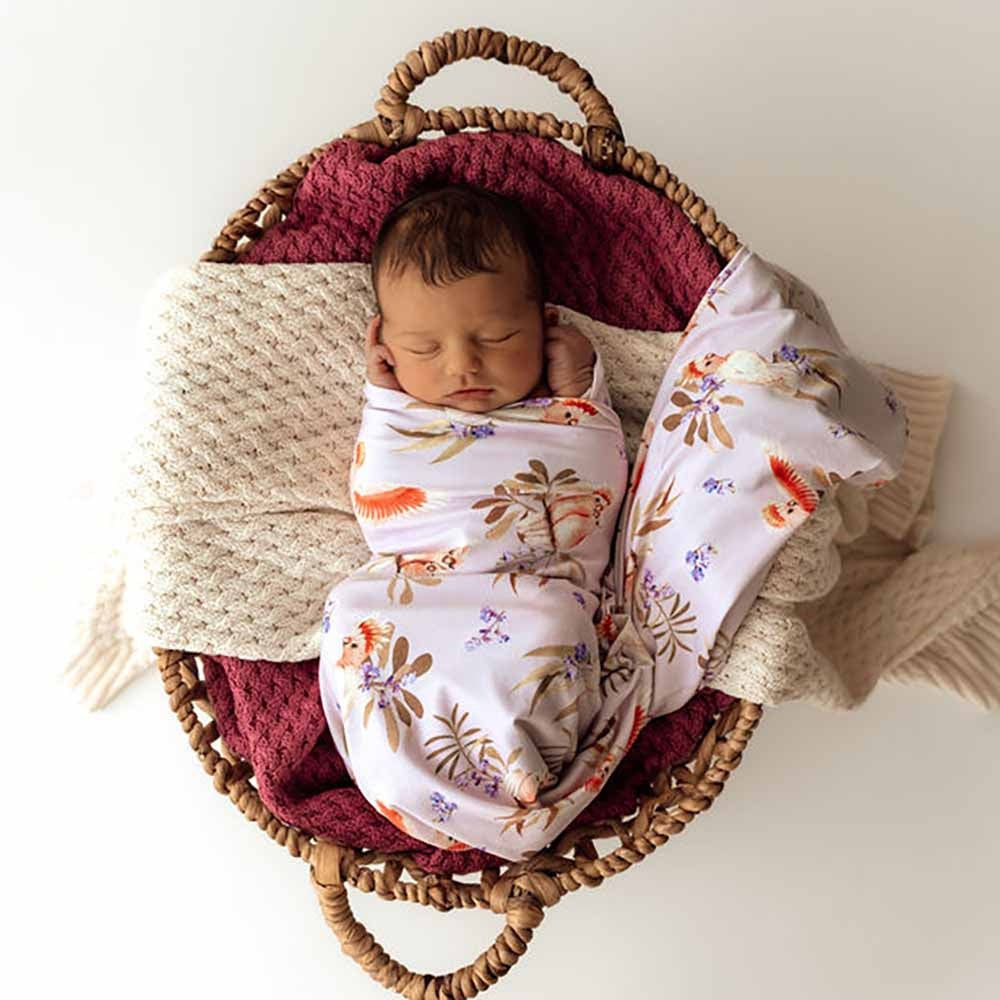 Baby Jersey Wrap & Topknot Set Major Mitchell