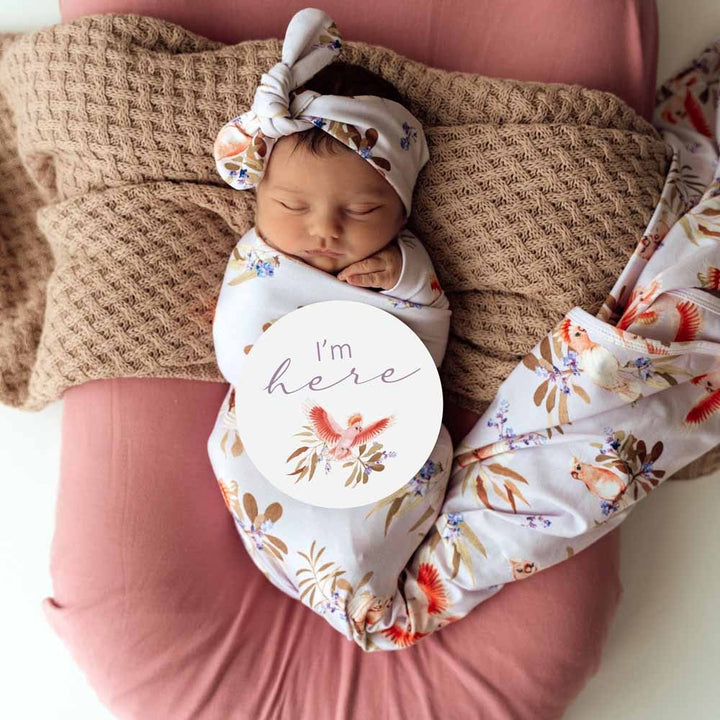 Baby Jersey Wrap & Topknot Set Major Mitchell
